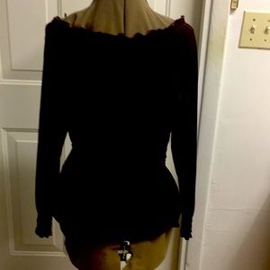 Velvet peasant top